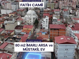SAMSUN İLKADIM İLYASKÖY MAH 80m2 4.KAT İMARLI BİTİŞİK NİZAM YATIRILIK ARSA ( İÇERİSİNDE 1.KATLI BİNA VARDIR )