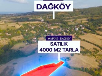 SAMSUN 19 MAYIS DAĞKÖY MAH 4.000m2 BAĞ EVİ YAPILABİLİR YATIRIMLIK TARLA 