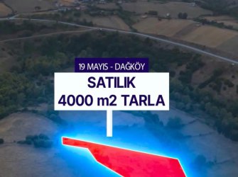SAMSUN 19 MAYIS DAĞKÖY MAH 4.000m2 BAĞ EVİ YAPILABİLİR YATIRIMLIK TARLA 